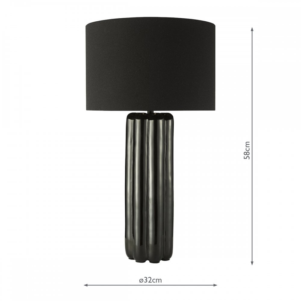Dar HEB4222 Hebron Table Lamp Black With Shade