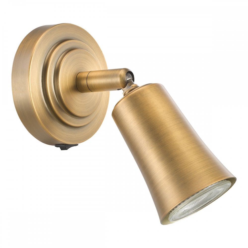 Dar JED0742 Jedrek Single Spotlight Aged Brass