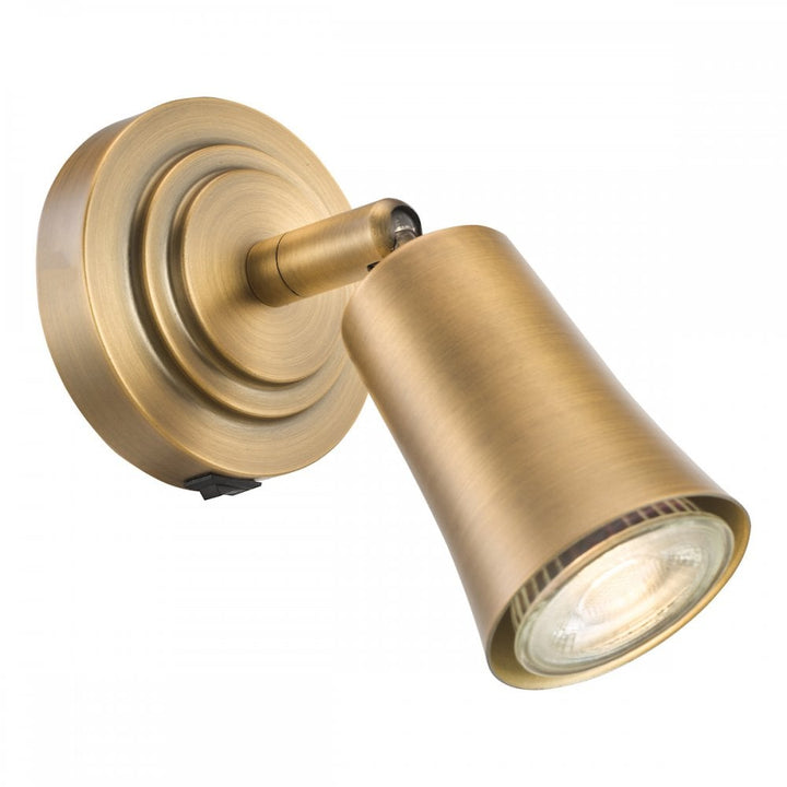 Dar JED0742 Jedrek Single Spotlight Aged Brass