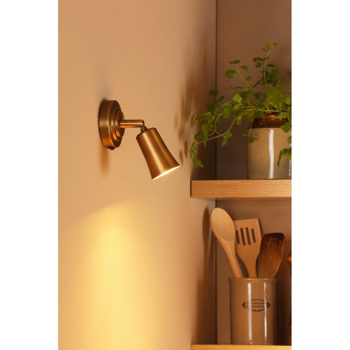 Dar JED0742 Jedrek Single Spotlight Aged Brass