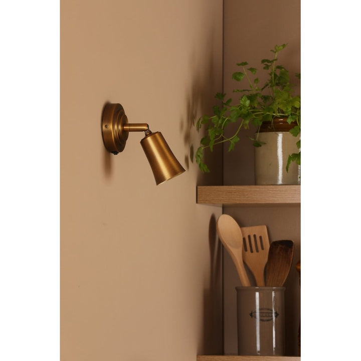 Dar JED0742 Jedrek Single Spotlight Aged Brass