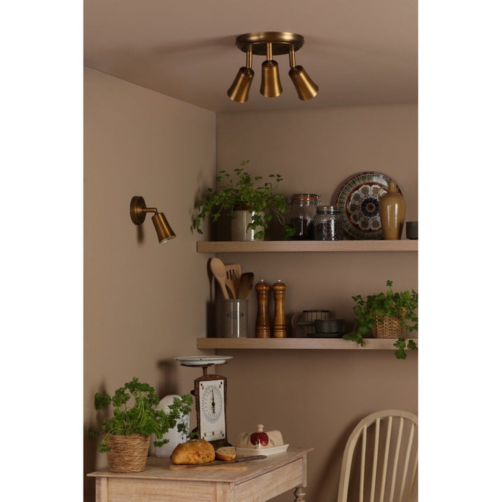 Dar JED0742 Jedrek Single Spotlight Aged Brass