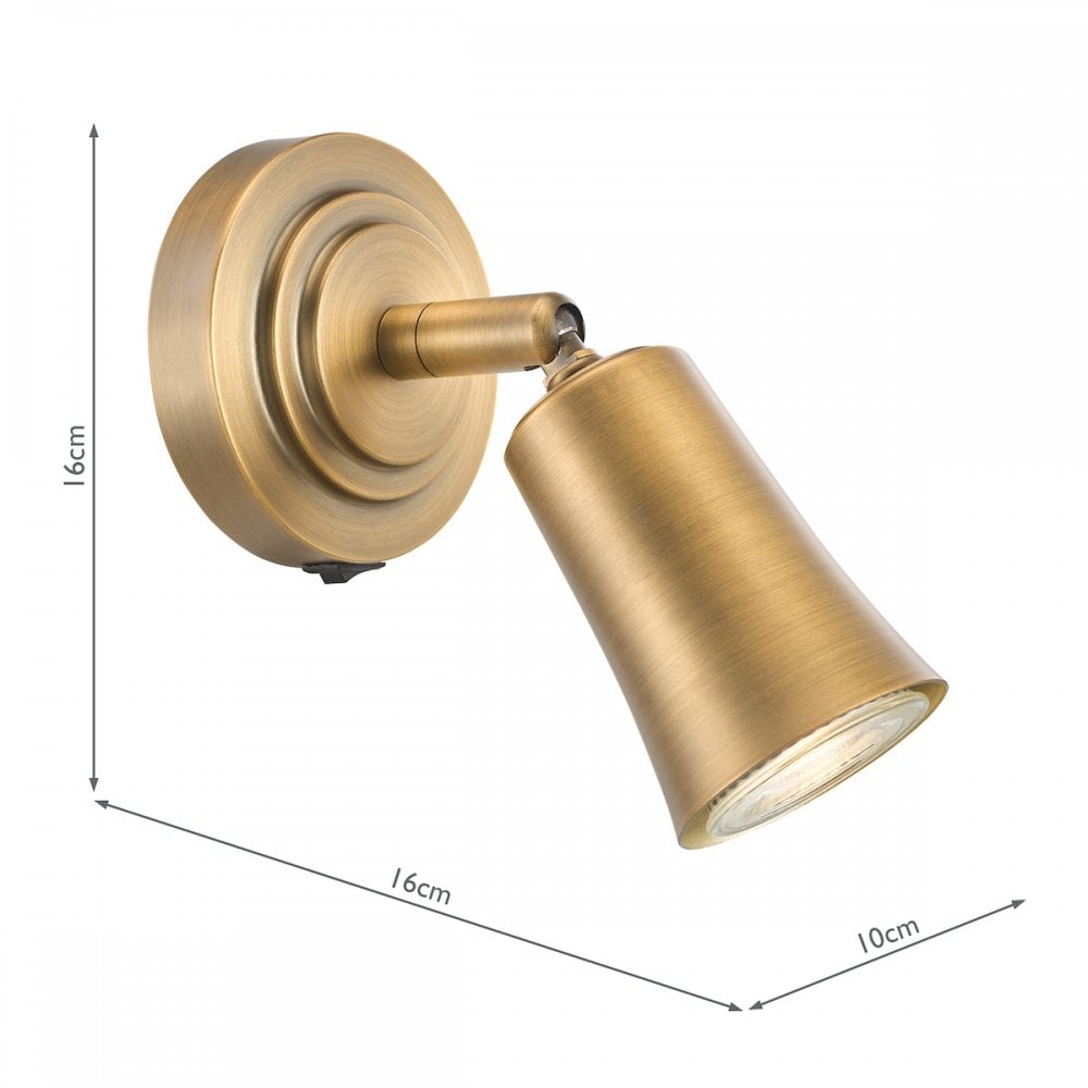 Dar JED0742 Jedrek Single Spotlight Aged Brass