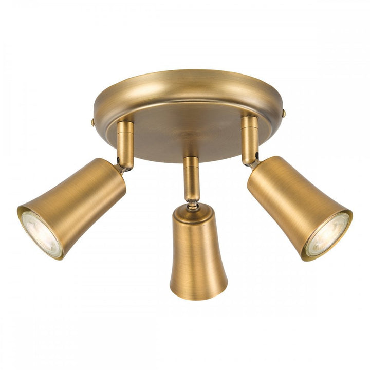 Dar JED7642 Jedrek 3 Light Single Spotlight Aged Brass