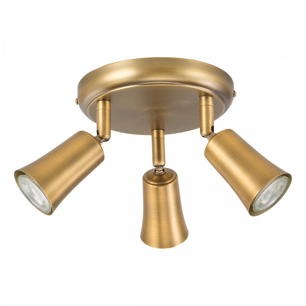 Dar JED7642 Jedrek 3 Light Single Spotlight Aged Brass