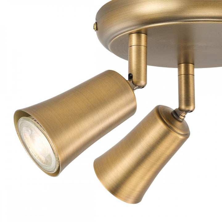 Dar JED7642 Jedrek 3 Light Single Spotlight Aged Brass