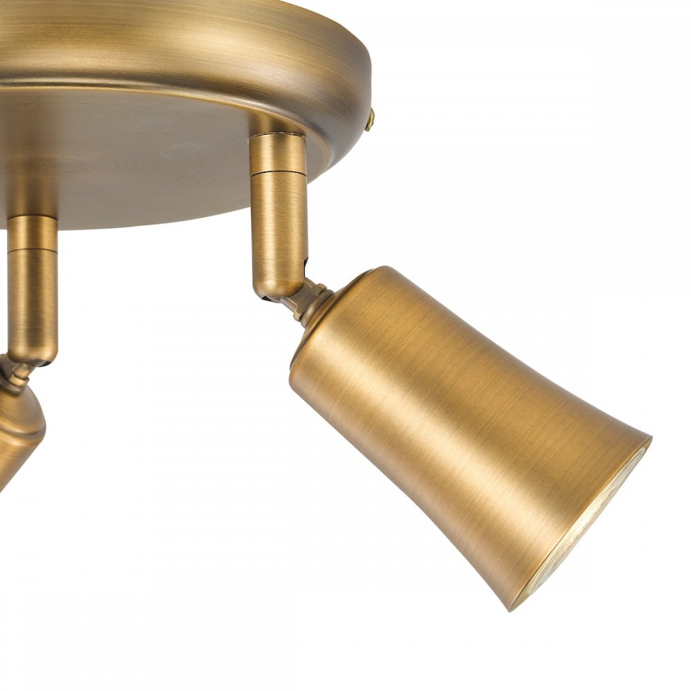 Dar JED7642 Jedrek 3 Light Single Spotlight Aged Brass