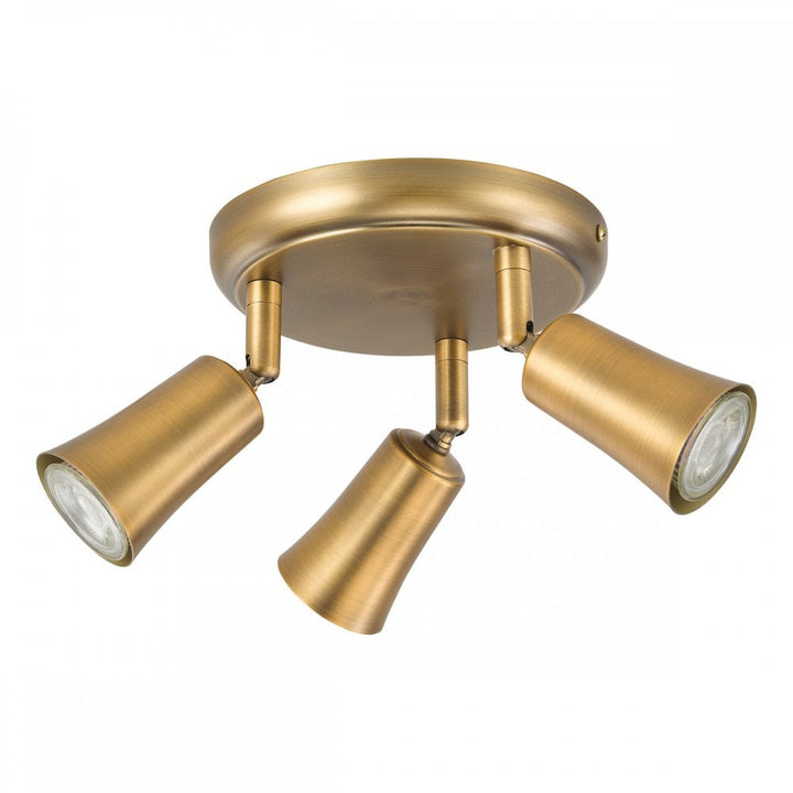 Dar JED7642 Jedrek 3 Light Single Spotlight Aged Brass