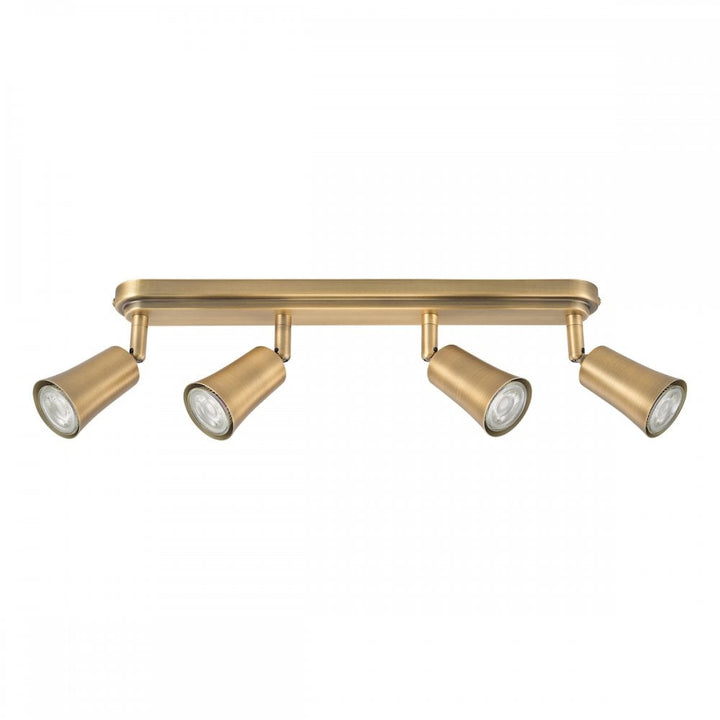 Dar JED8442 Jedrek 4 Light Bar Spotlight Aged Brass