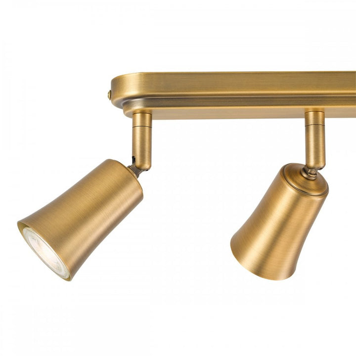 Dar JED8442 Jedrek 4 Light Bar Spotlight Aged Brass