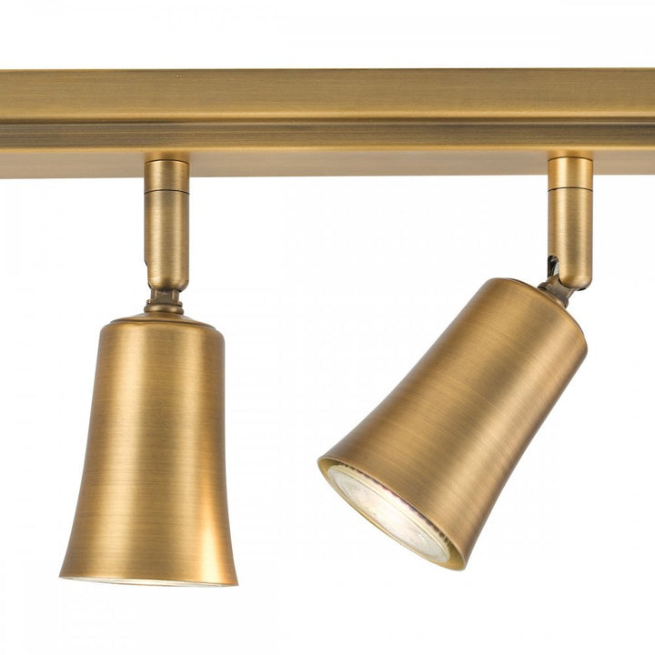 Dar JED8442 Jedrek 4 Light Bar Spotlight Aged Brass