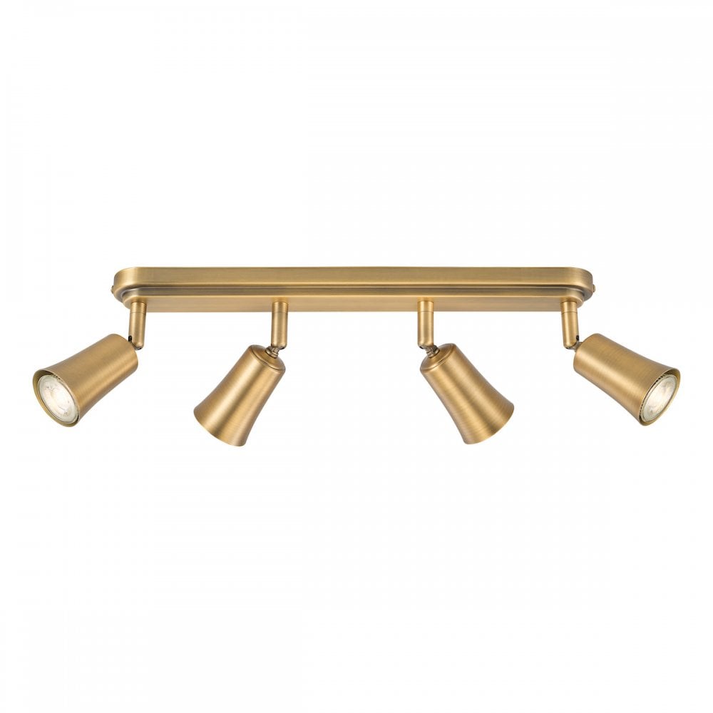 Dar JED8442 Jedrek 4 Light Bar Spotlight Aged Brass