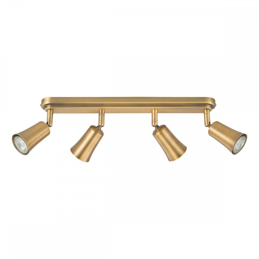 Dar JED8442 Jedrek 4 Light Bar Spotlight Aged Brass
