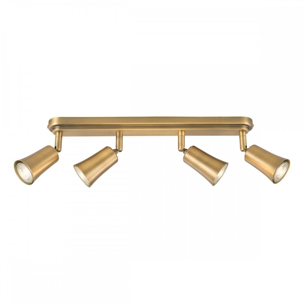 Dar JED8442 Jedrek 4 Light Bar Spotlight Aged Brass