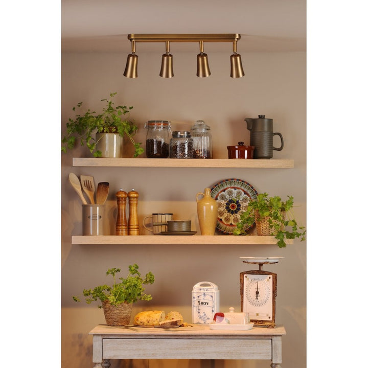 Dar JED8442 Jedrek 4 Light Bar Spotlight Aged Brass