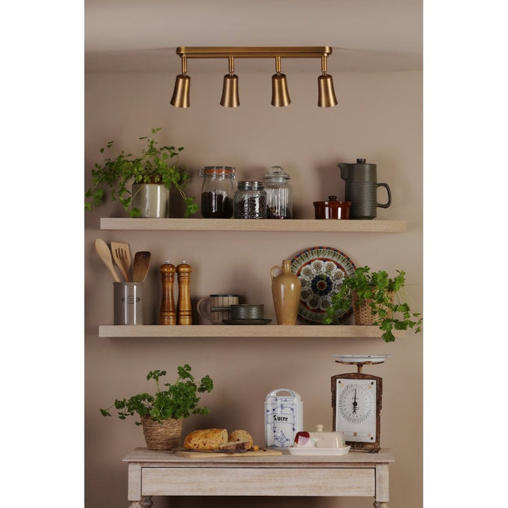 Dar JED8442 Jedrek 4 Light Bar Spotlight Aged Brass