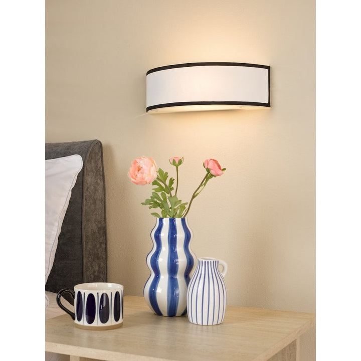 Dar JEM0722 Jemima Wall Light White and White Frosted Acrylic With Shade