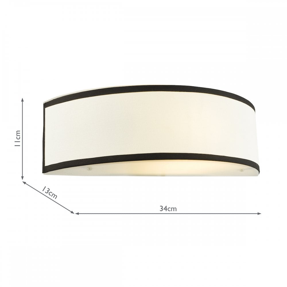 Dar JEM0722 Jemima Wall Light White and White Frosted Acrylic With Shade