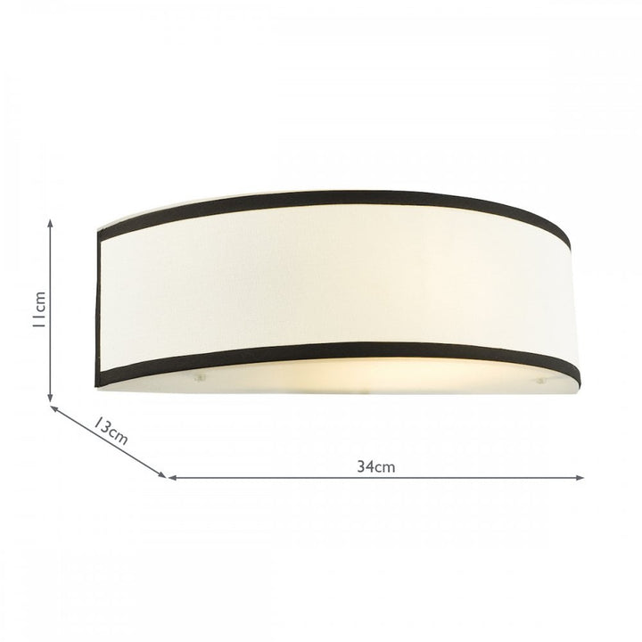 Dar JEM0722 Jemima Wall Light White and White Frosted Acrylic With Shade