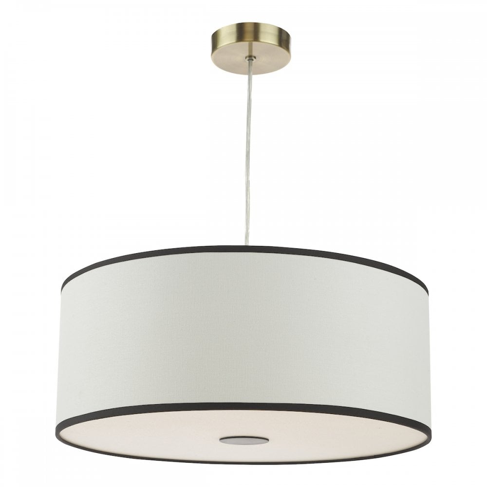 Dar JEM6522 Jemima Easy Fit Pendant White and White Frosted Acrylic With Shade