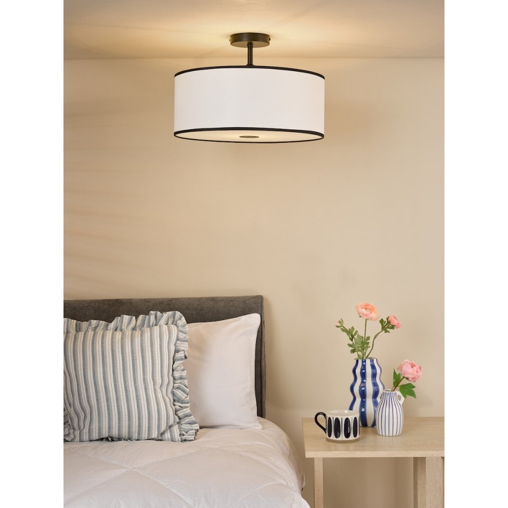 Dar JEM6522 Jemima Easy Fit Pendant White and White Frosted Acrylic With Shade