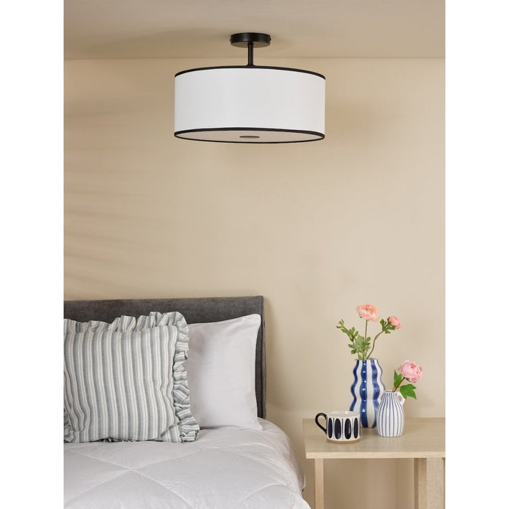 Dar JEM6522 Jemima Easy Fit Pendant White and White Frosted Acrylic With Shade