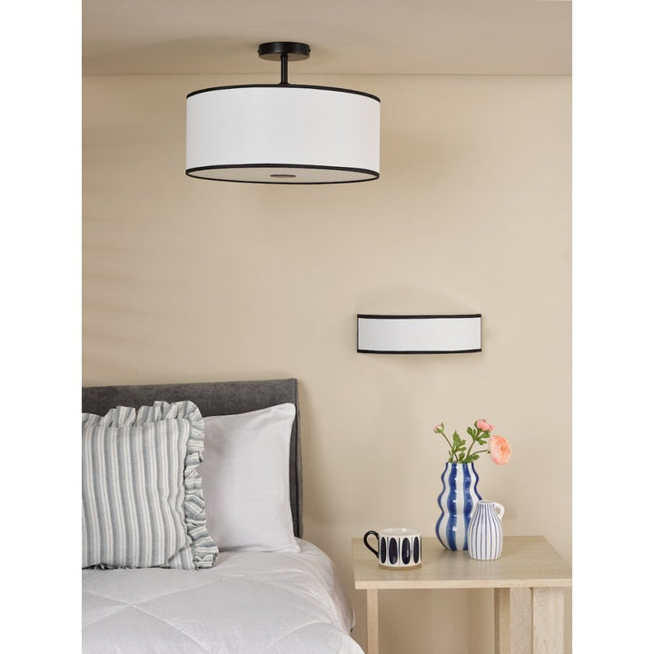Dar JEM6522 Jemima Easy Fit Pendant White and White Frosted Acrylic With Shade