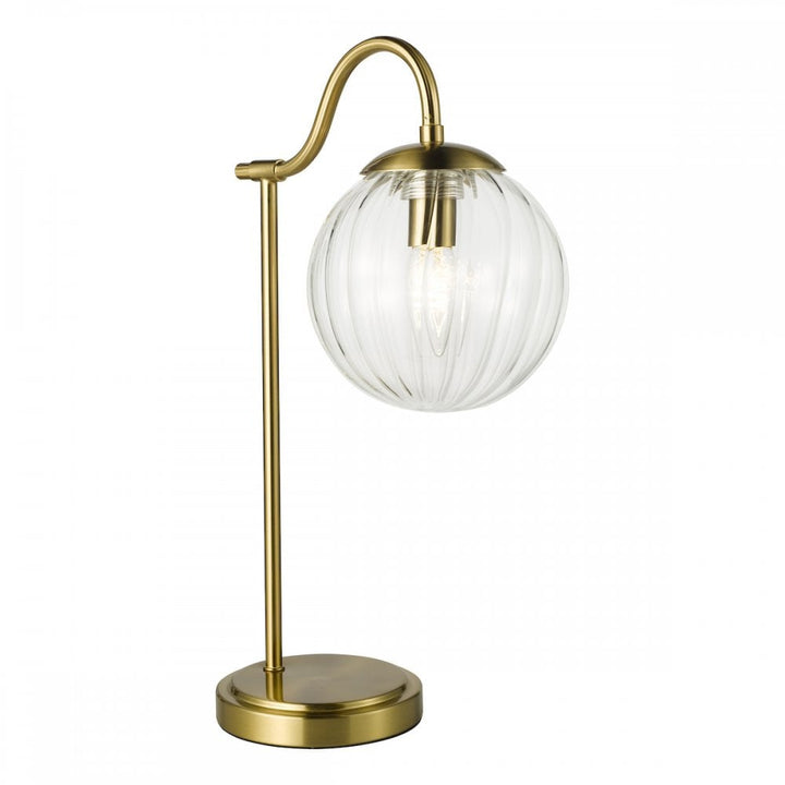 Dar JOC4242 Jocelyn Table Lamp Natural Brass and Glass
