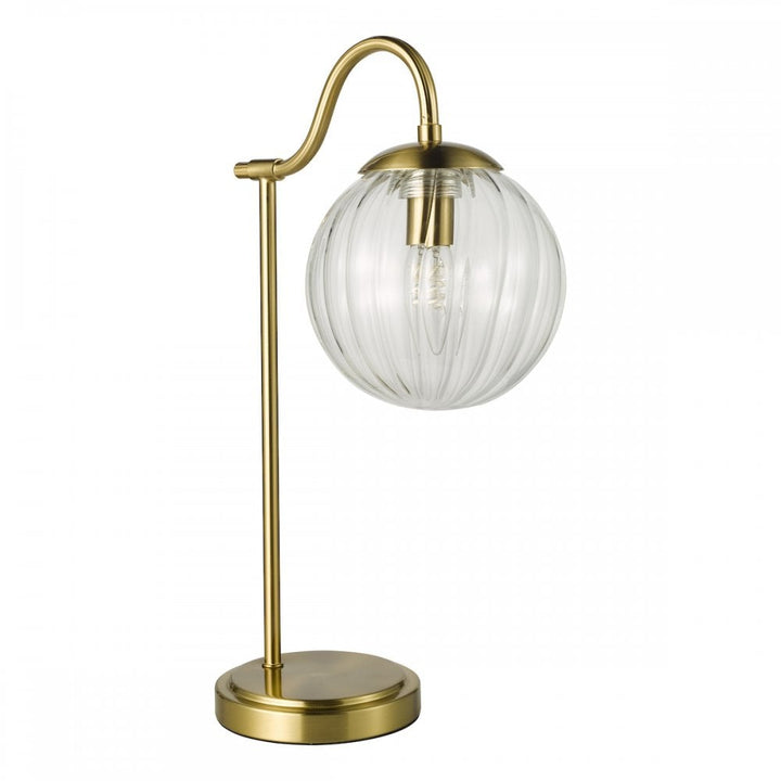 Dar JOC4242 Jocelyn Table Lamp Natural Brass and Glass