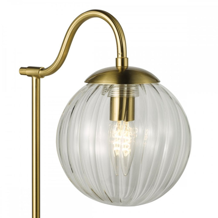 Dar JOC4242 Jocelyn Table Lamp Natural Brass and Glass