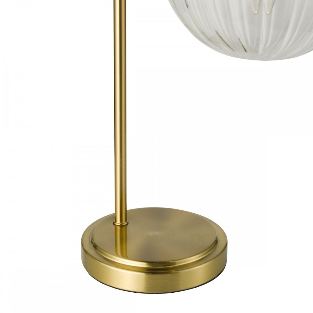 Dar JOC4242 Jocelyn Table Lamp Natural Brass and Glass