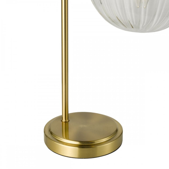 Dar JOC4242 Jocelyn Table Lamp Natural Brass and Glass