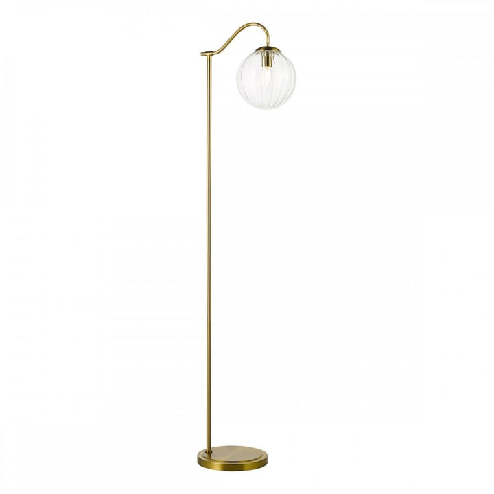 Dar JOC4942 Jocelyn Floor Lamp Natural Brass and Glass