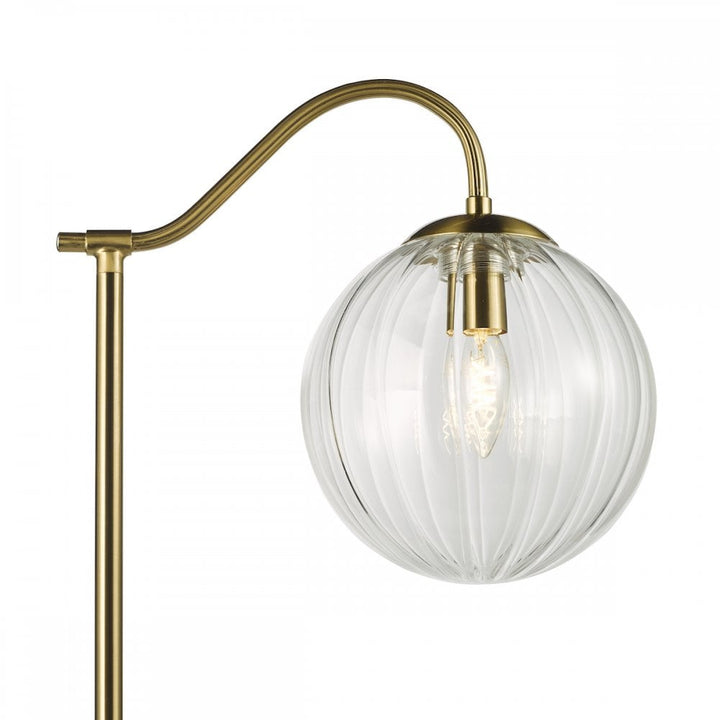 Dar JOC4942 Jocelyn Floor Lamp Natural Brass and Glass