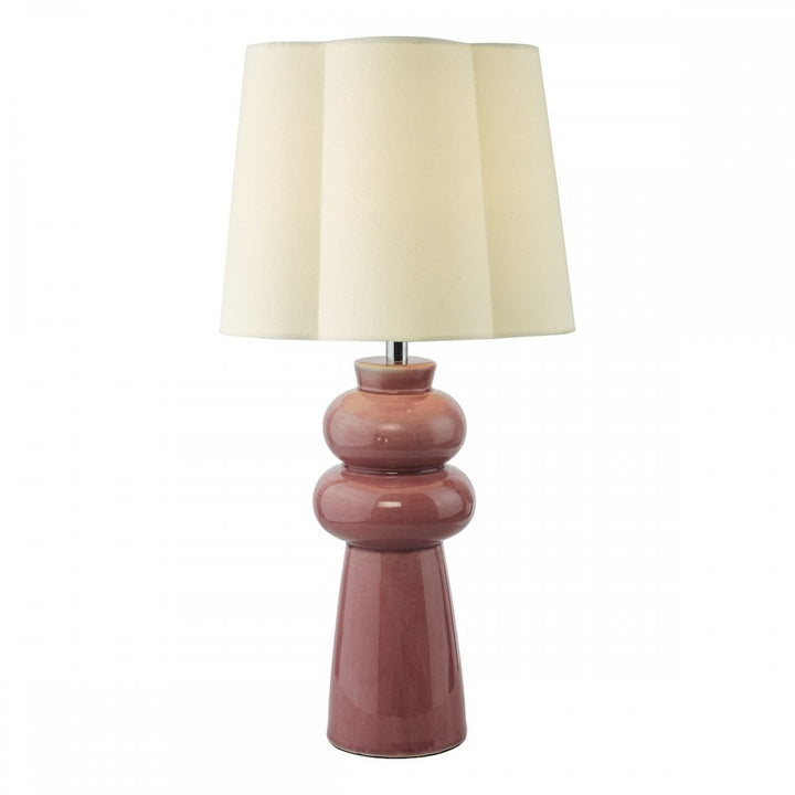Dar JOR4203 Jordana Table Lamp Pink and Polished Chrome With Shade