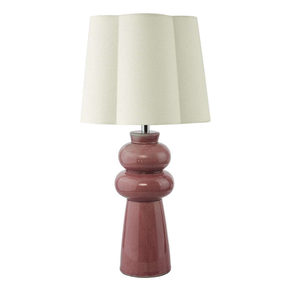Dar JOR4203 Jordana Table Lamp Pink and Polished Chrome With Shade