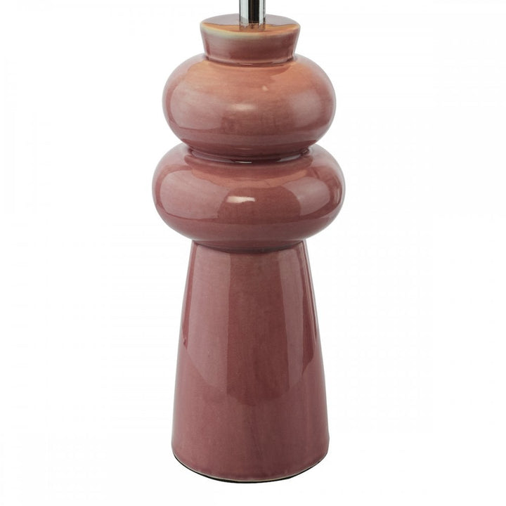 Dar JOR4203 Jordana Table Lamp Pink and Polished Chrome With Shade