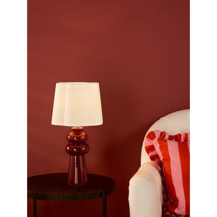 Dar JOR4203 Jordana Table Lamp Pink and Polished Chrome With Shade