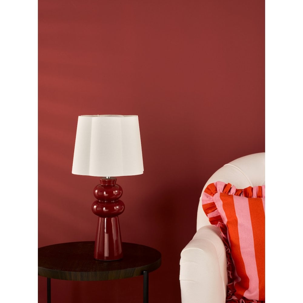 Dar JOR4203 Jordana Table Lamp Pink and Polished Chrome With Shade