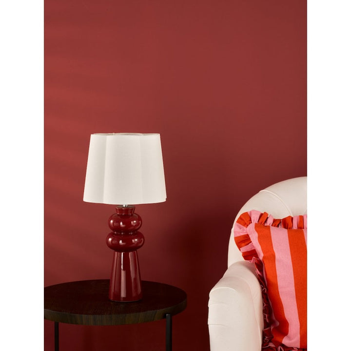 Dar JOR4203 Jordana Table Lamp Pink and Polished Chrome With Shade