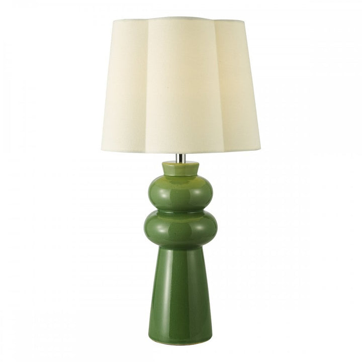 Dar JOR4224 Jordana Table Lamp Green and Polished Chrome With Shade