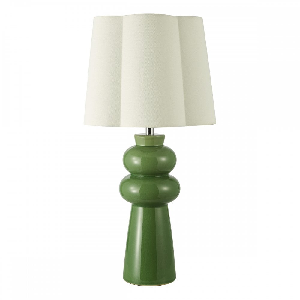 Dar JOR4224 Jordana Table Lamp Green and Polished Chrome With Shade