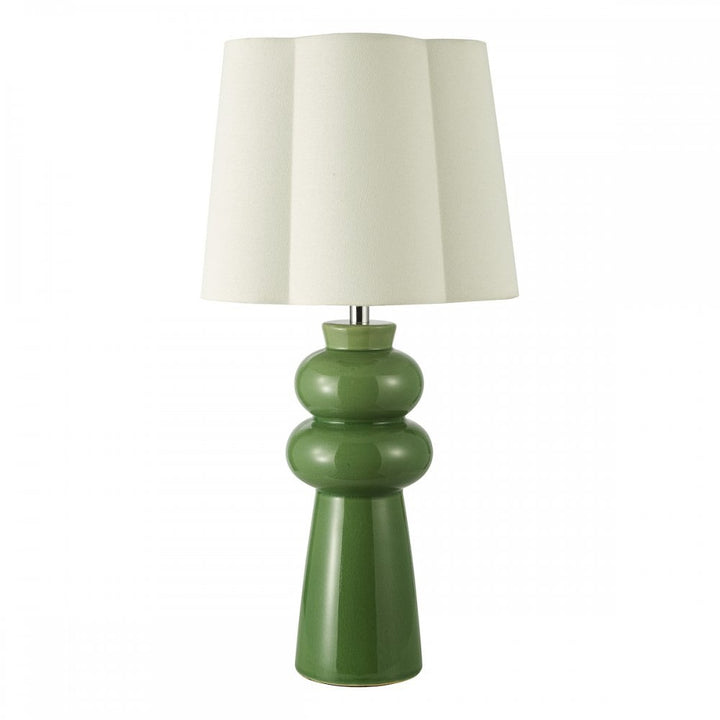 Dar JOR4224 Jordana Table Lamp Green and Polished Chrome With Shade