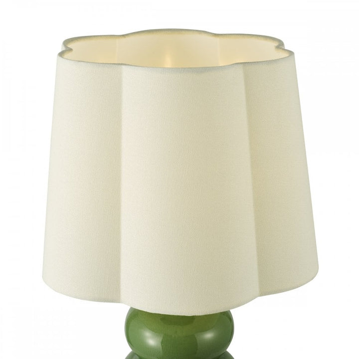 Dar JOR4224 Jordana Table Lamp Green and Polished Chrome With Shade