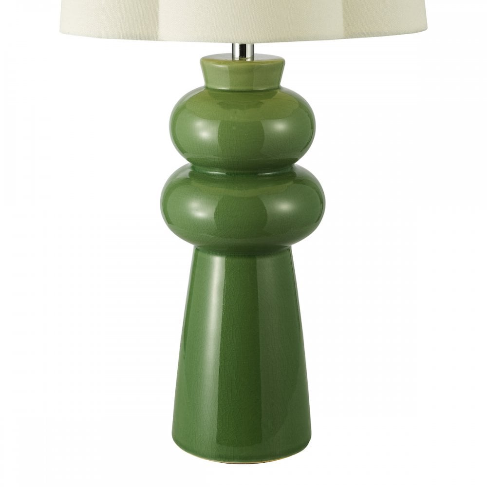 Dar JOR4224 Jordana Table Lamp Green and Polished Chrome With Shade