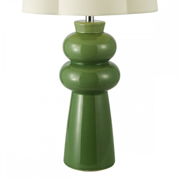 Dar JOR4224 Jordana Table Lamp Green and Polished Chrome With Shade