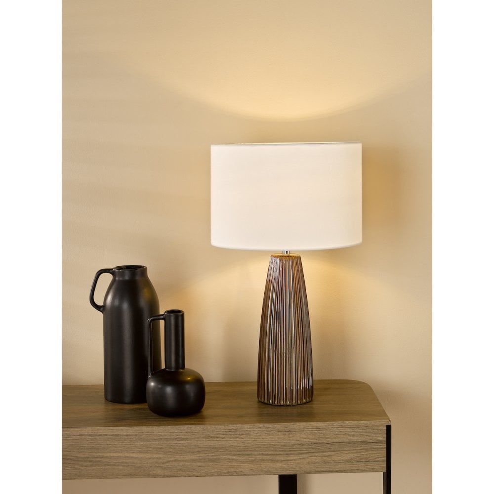 Dar KAU4229 Kaulana Table Lamp Brown With Shade