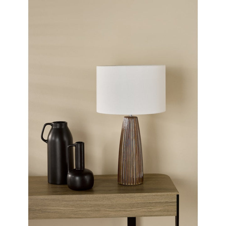 Dar KAU4229 Kaulana Table Lamp Brown With Shade