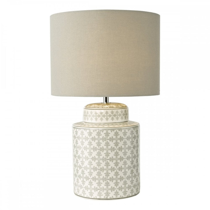 Dar KED4239 Kedron Table Lamp Grey and Satin Chrome With Shade
