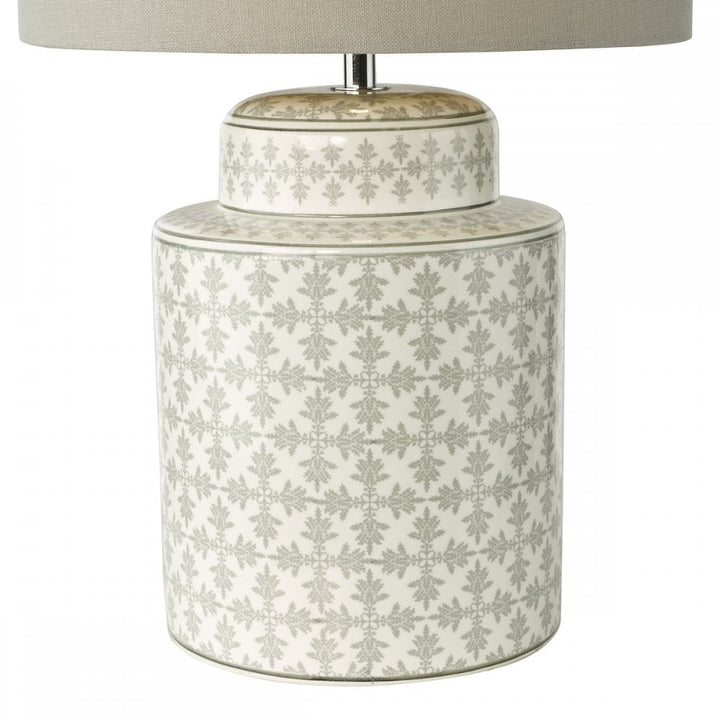 Dar KED4239 Kedron Table Lamp Grey and Satin Chrome With Shade